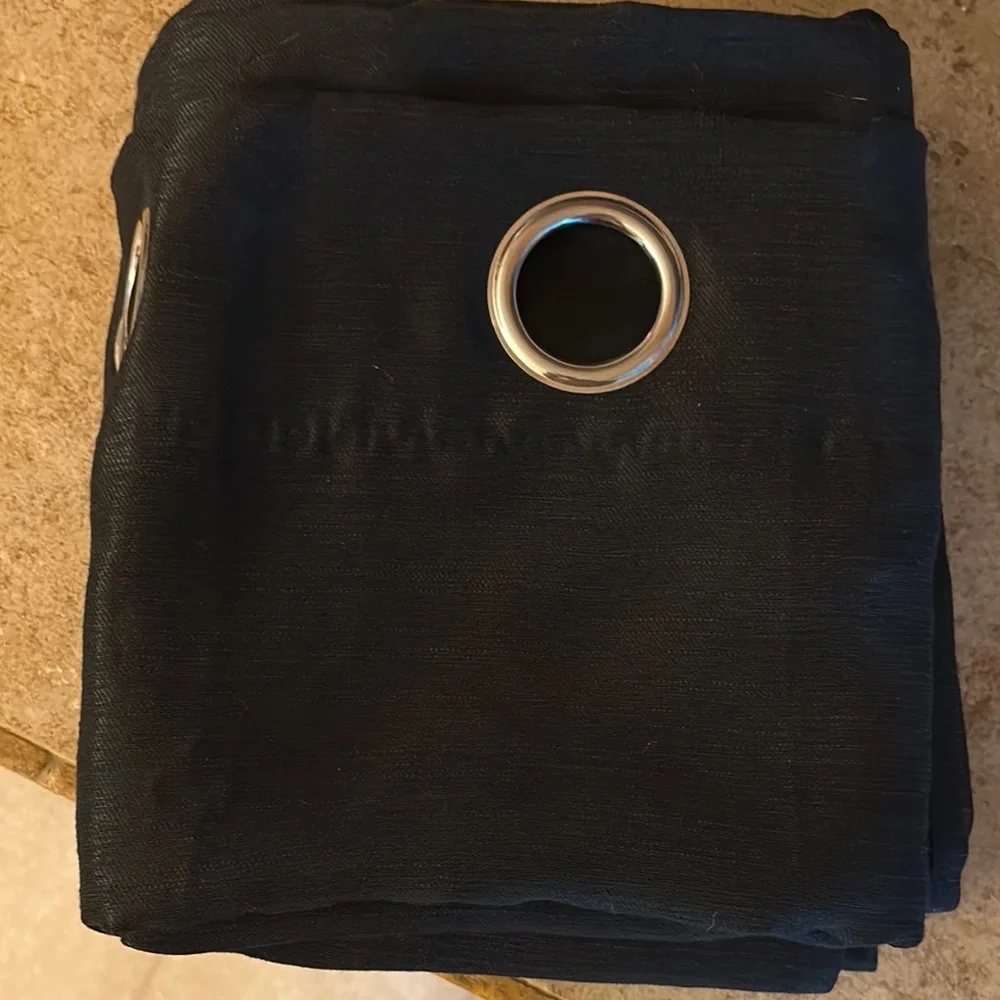 Black Curtain Panel with Silver Grommets
